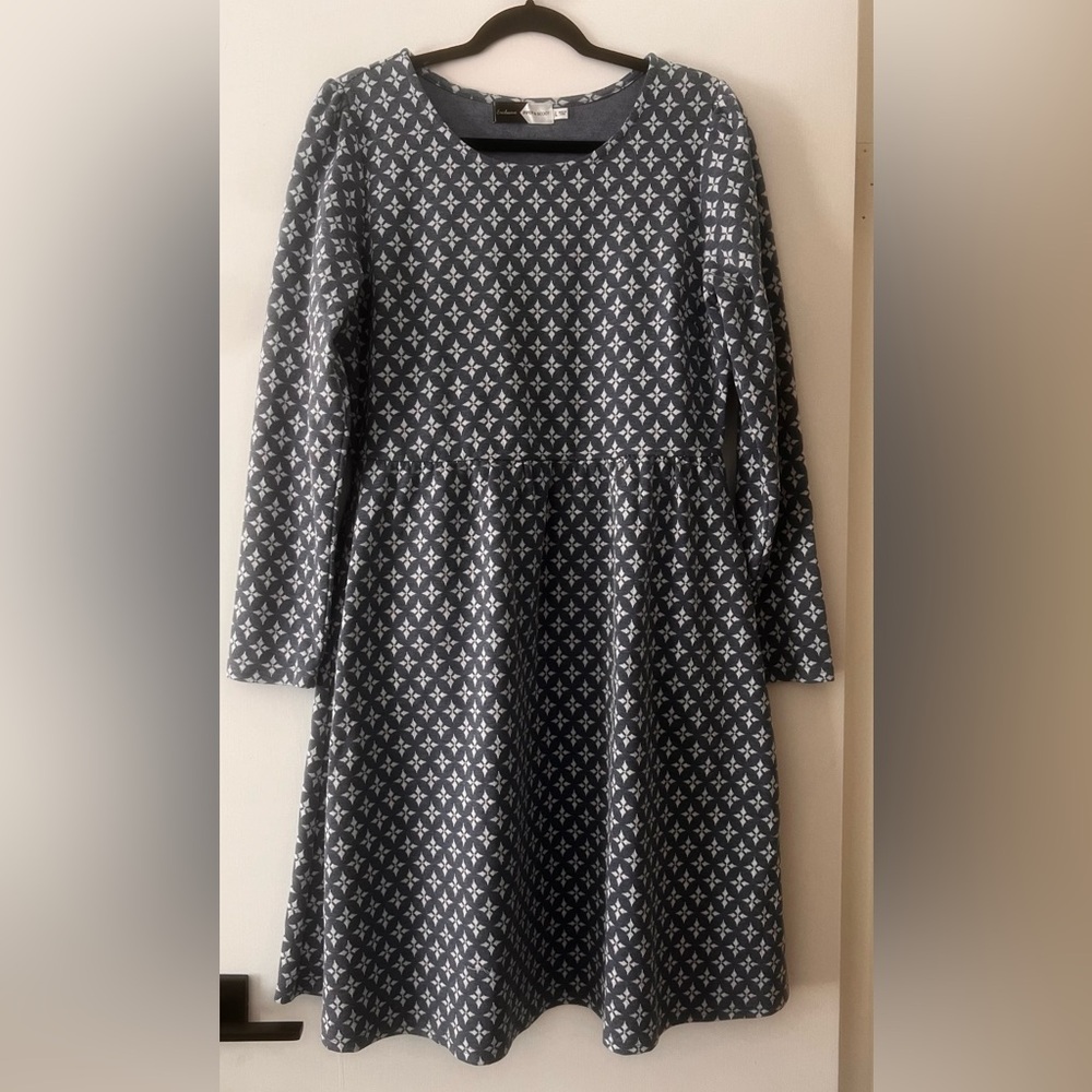 Piper & Scoot Blue Embroidered Dress - L